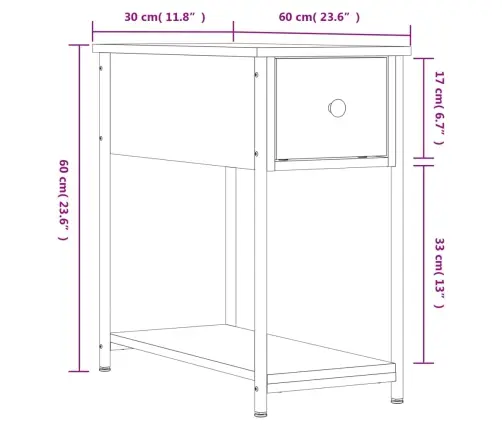 Öökapid 2 Tk, Hall Sonoma Tamm, 30 X 60 X 60 cm Tehispuit
