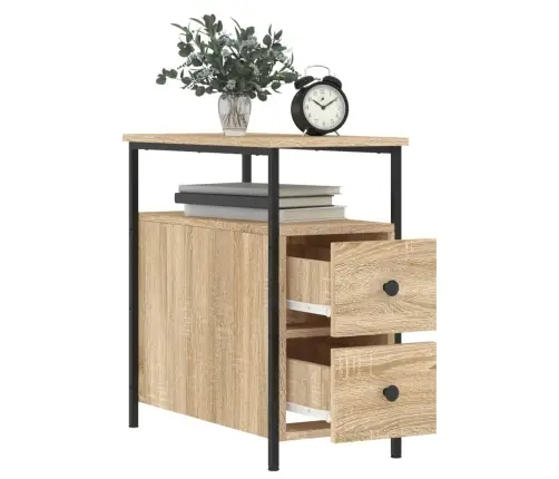 Naktinė Spintelė, Sonoma Ąžuolo, 30X60X60cm Apdirbta Mediena