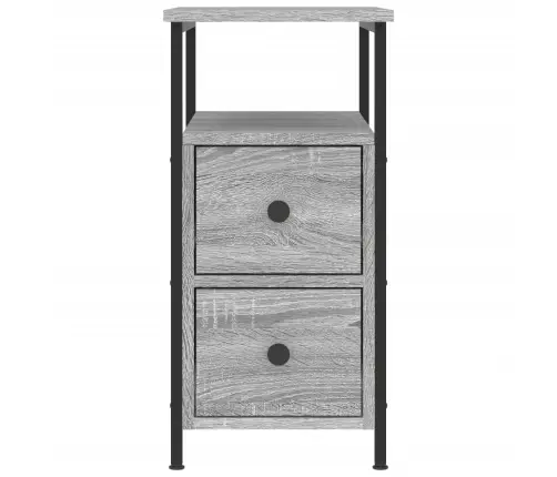 Naktinė Spintelė, Pilka Ąžuolo, 30X60X60cm Apdirbta Mediena