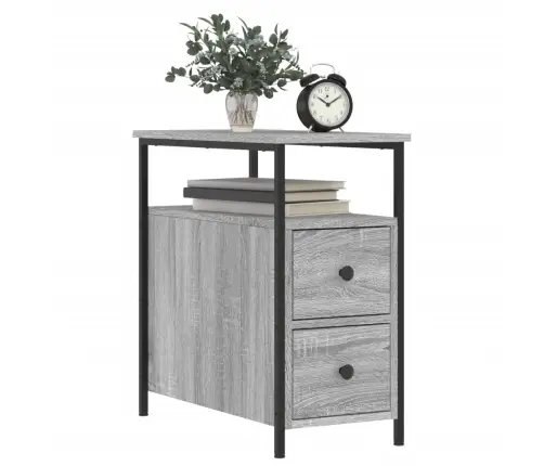 Naktinės Spintelės, 2Vnt., Pilkos Ąžuolo, 30X60X60cm Mediena