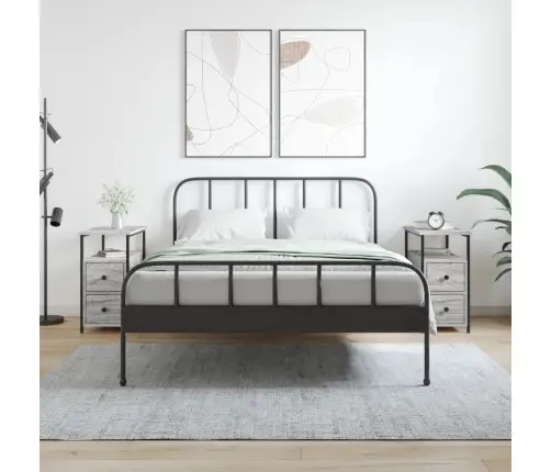 Naktinės Spintelės, 2Vnt., Pilkos Ąžuolo, 30X60X60cm Mediena