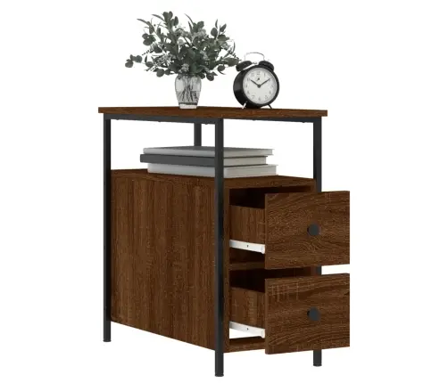 Naktinės Spintelės, 2Vnt., Rudos Ąžuolo, 30X60X60cm Mediena