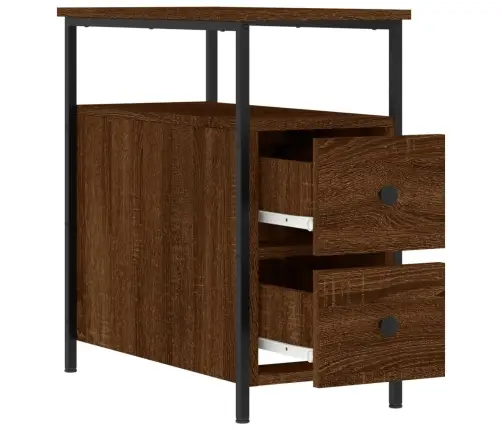 Naktinės Spintelės, 2Vnt., Rudos Ąžuolo, 30X60X60cm Mediena