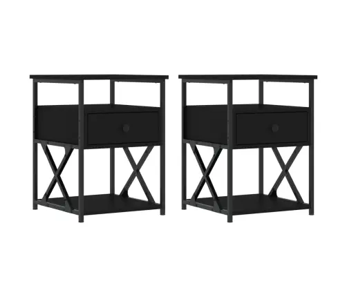 Öökapid 2 Tk, Must, 40 X 42 X 55 cm Tehispuit