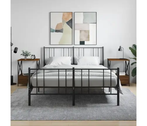 Naktiniai Staliukai, 2Vnt., Rudi Ąžuolo, 50X41X65cm Mediena