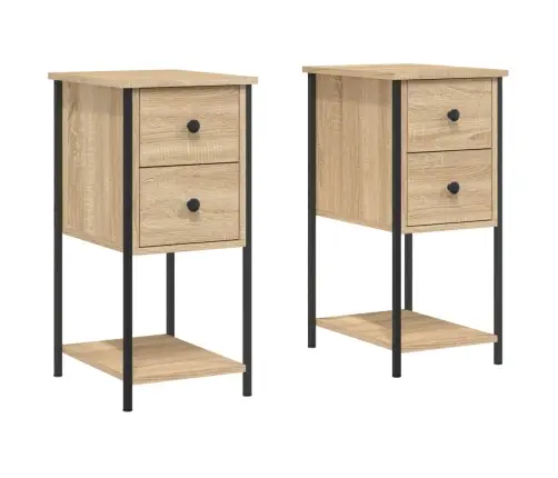 Naktsskapīši, 2 Gb., Koka Krāsa, 32X42X70 Cm, Inženierijas Koks Vidaxl