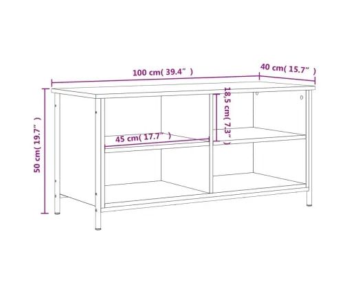 Tv Skapītis, Ozolkoka Krāsa, 100X40X50 Cm, Inženierijas Koks Vidaxl