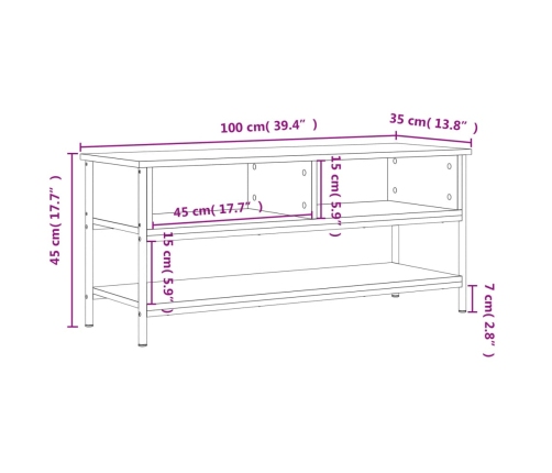 Tv Plaukts, 100X35X45 Cm, Inženierijas Koks, Ozolkoka Krāsa Vidaxl