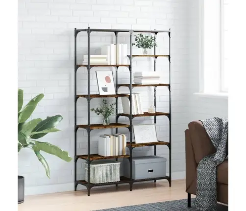 Grāmatplaukts, 100X32X170 Cm, Inženierijas Koks, Dzelzs, Ozola Vidaxl