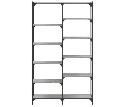 Grāmatplaukts, 100X32X170 Cm, Inženierijas Koks, Dzelzs, Pelēks Vidaxl