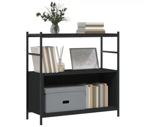 Raamaturiiul, Must, 80 X 30 X 78, cm Tehispuit Ja Raud