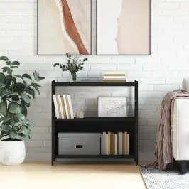 Raamaturiiul, Must, 80 X 30 X 78, cm Tehispuit Ja Raud