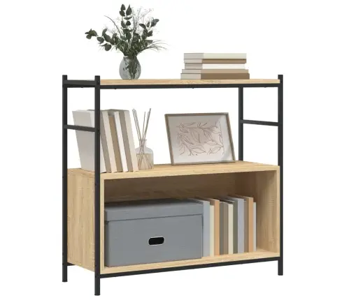 Knygų Lentyna, Ąžuolo, 80X30X78,5cm Apdirbta Mediena/Geležis