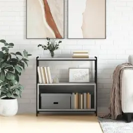Grāmatplaukts, Pelēks, 80X30X78,5 Cm, Inženierijas Koks Vidaxl