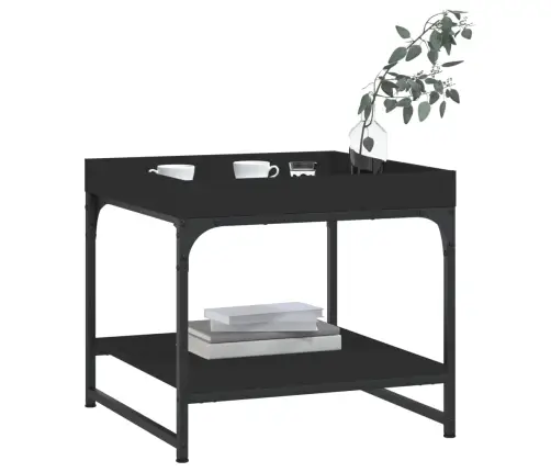 Kavos Staliukas, Juodas, 49,5X49,5X45cm Apdirbta Mediena