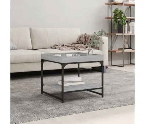 Kafijas Galdiņš, Pelēcīgs, 49,5X49,5X45 Cm, Inženierijas Koks Vidaxl