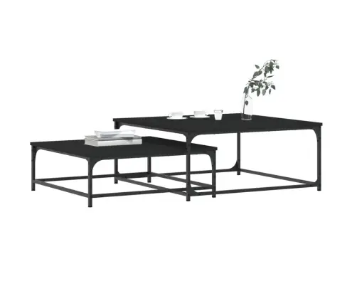 Üksteise Alla Mahtuvad Lauad 2 Tk, Must, Tehispuit