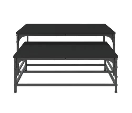 Üksteise Alla Mahtuvad Lauad 2 Tk, Must, Tehispuit