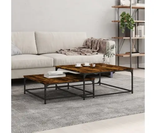 Üksteise Alla Mahtuvad Kohvilauad 2 Tk, Suitsutamm, Tehispuit