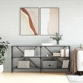 Konsoles Galdiņš, Pelēks, 160X30X75 Cm, Inženierijas Koks Vidaxl