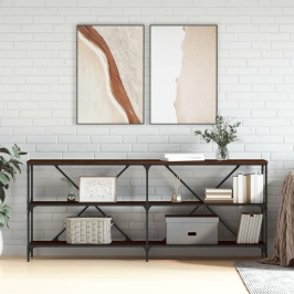 Galdiņš, Brūna Ozolkoka, 180X30X75Cm, Inženierijas Koks, Dzelzs Vidaxl