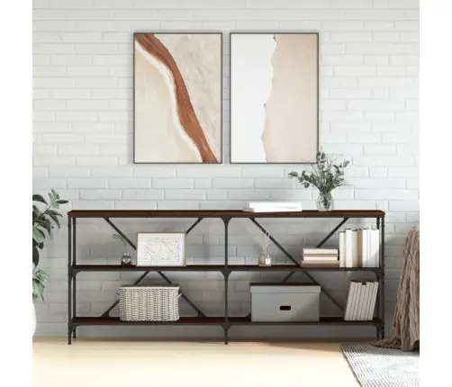 Galdiņš, Brūna Ozolkoka, 180X30X75Cm, Inženierijas Koks, Dzelzs Vidaxl