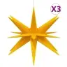 Ziemassvētku Lampa Ar Led, 3 Gab., Salokāma, Dzeltena, 57 Cm Vidaxl