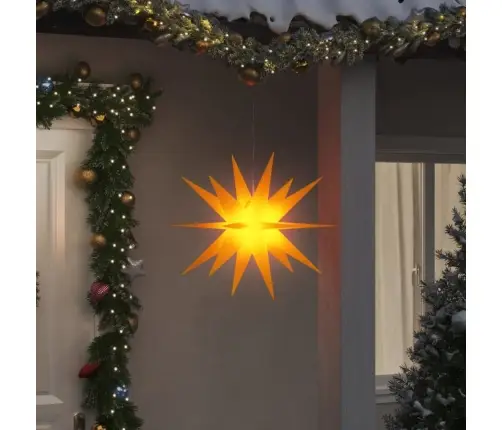 Ziemassvētku Lampa Ar Led, 3 Gab., Salokāma, Dzeltena, 57 Cm Vidaxl