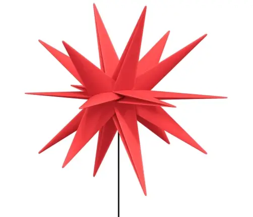 Jõulutuled Ogadega 3 Tk, Lediga, Kokkupandav, Punane, 57 Cm
