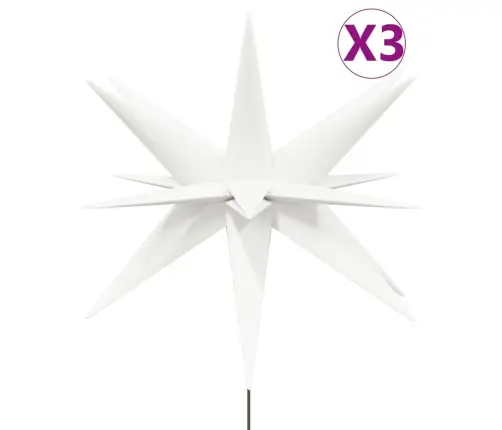 Jõulutuled Ogadega 3 Tk, Ledid, Kokkupandav, Punane, 57 Cm