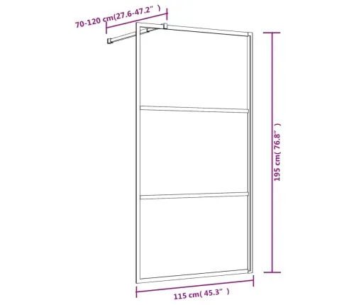 Dušo Sienelė Su Skaidriu Esg Stiklu, Auksinė, 115X195Cm