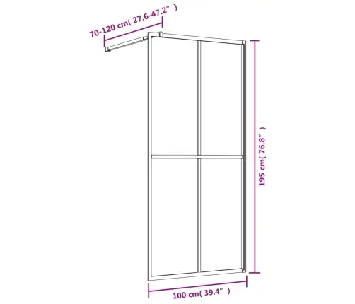 Dušinurga Sein, Läbipaistev Esg-Klaas, Punane, 100 X 195 Cm