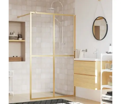 Dušas Siena, Caurspīdīgs Esg Stikls, 118X195 Cm, Zeltaina Vidaxl