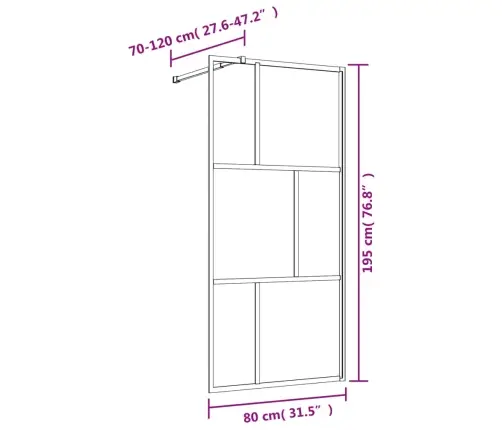 Dušinurga Sein, Läbipaistev Esg-Klaas, Kuldne, 80 X 195 Cm