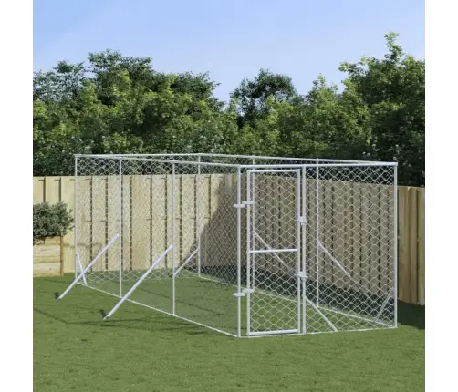 Lauko Voljeras Šunims, Sidabrinis, 2X6X2M, Plienas