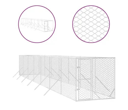 Õue Koeraaedik, Hõbedane, 2X14X2 M, Tsingitud Teras