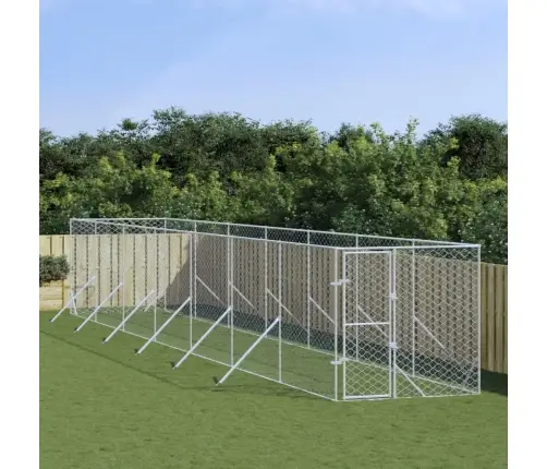 Õue Koeraaedik, Hõbedane, 2X14X2 M, Tsingitud Teras