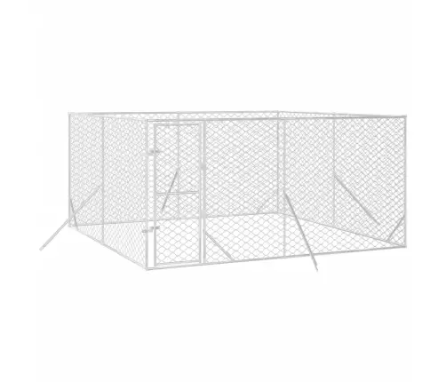 Õue Koeraaedik, Hõbedane, 4X4X2 M, Tsingitud Teras