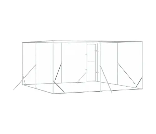 Õue Koeraaedik, Hõbedane, 4X4X2 M, Tsingitud Teras