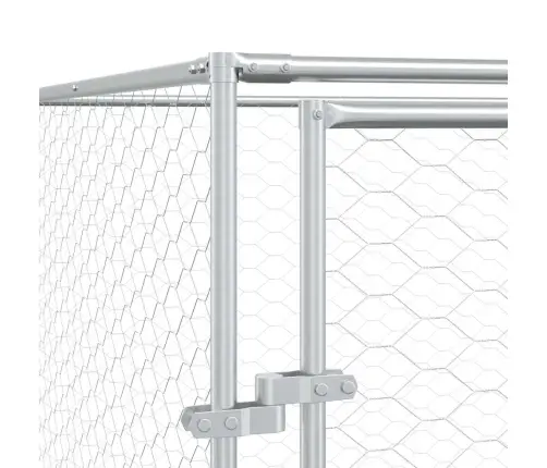 Õue Koeraaedik, Hõbedane, 4X4X2 M, Tsingitud Teras