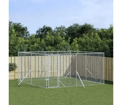 Õue Koeraaedik, Hõbedane, 4X4X2 M, Tsingitud Teras