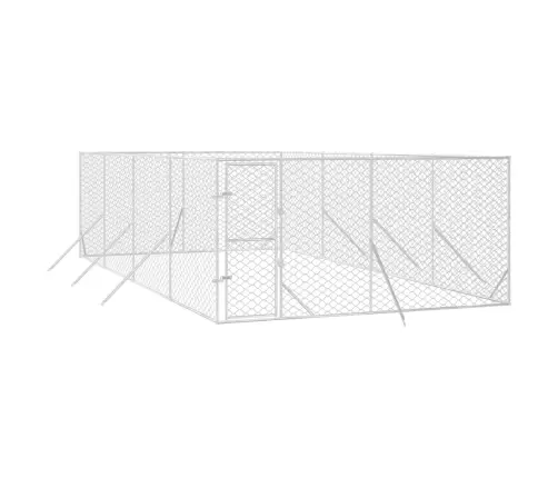 Õue Koeraaedik, Hõbedane, 4X8X2 M, Tsingitud Teras