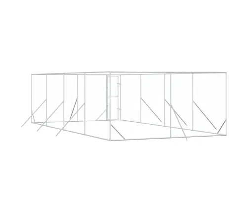 Õue Koeraaedik, Hõbedane, 4X8X2 M, Tsingitud Teras