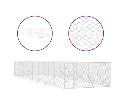 Lauko Voljeras Šunims, Sidabrinis, 4X16X2M, Plienas