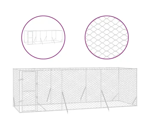 Lauko Voljeras Šunims, Sidabrinis, 6X2X2M, Plienas