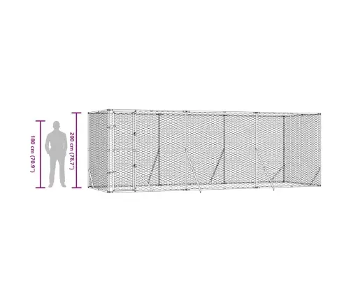 Lauko Voljeras Šunims, Sidabrinis, 6X2X2M, Plienas