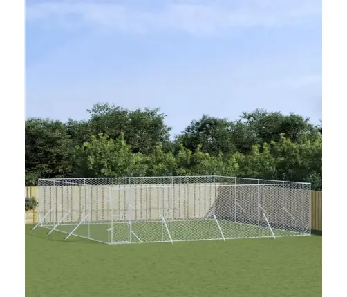 Lauko Voljeras Šunims, Sidabrinis, 8X8X2M, Plienas