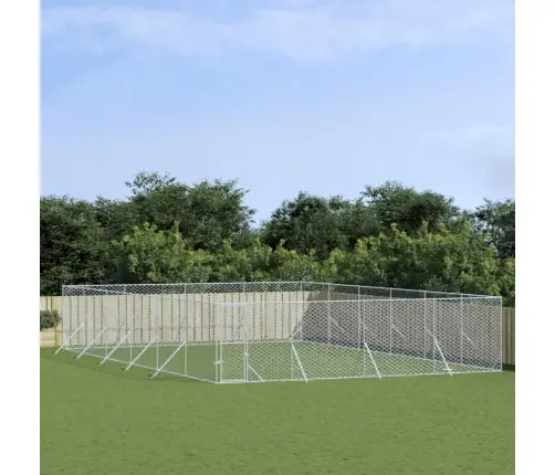 Õue Koeraaedik, Hõbedane, 8X12X2 M, Tsingitud Teras