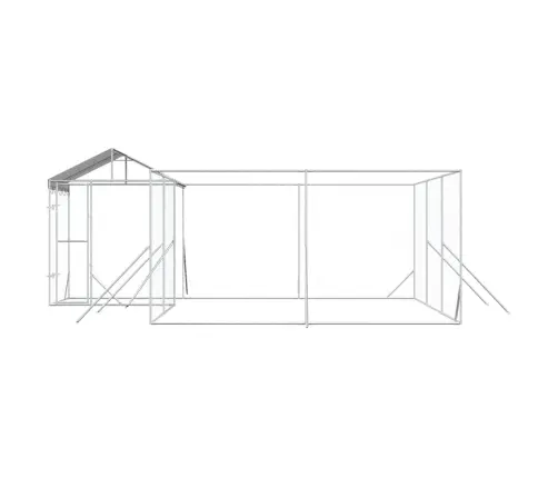 Suņu Voljērs Ar Jumtu, 6X6X2,5M, Cinkots Tērauds, Sudraba Krāsā Vidaxl