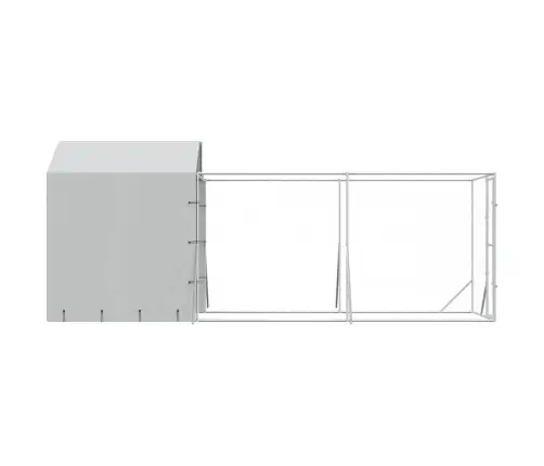 Katusega Koeraaedik, Hõbedane, 2X6X2,5 M, Tsingitud Teras